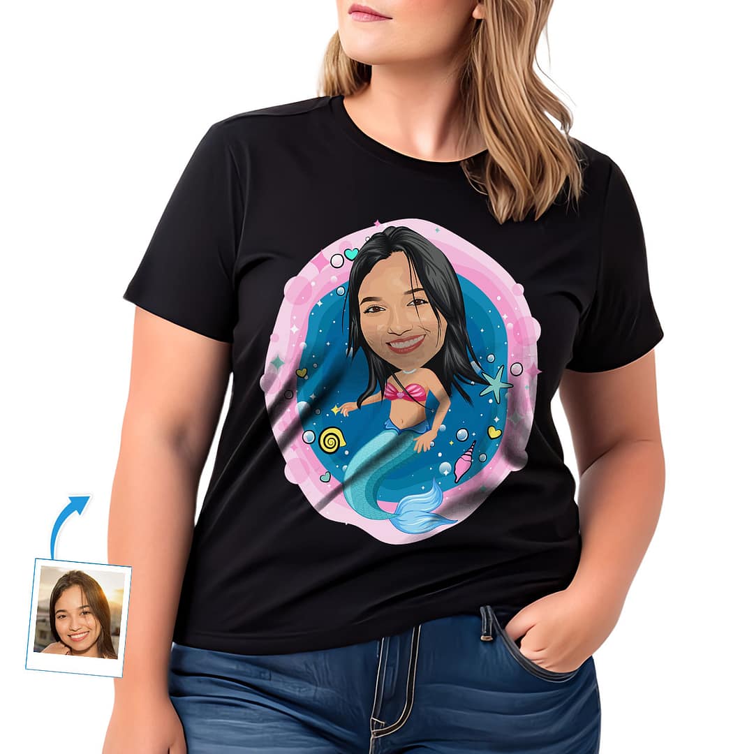 Transforma tu foto en una camiseta personalizada de La Sirenita: regalos de  sirena perfectos, image size:1080x1080