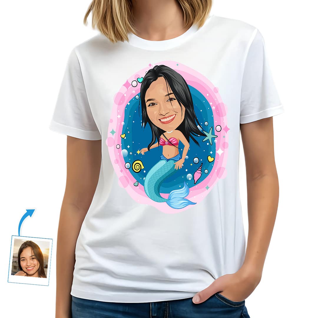 Transforma tu foto en una camiseta personalizada de La Sirenita: regalos de  sirena perfectos, image size:1080x1080