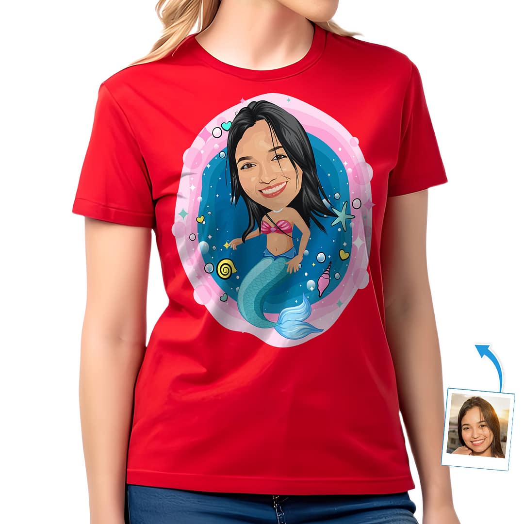 Transforma tu foto en una camiseta personalizada de La Sirenita: regalos de  sirena perfectos, image size:1080x1080