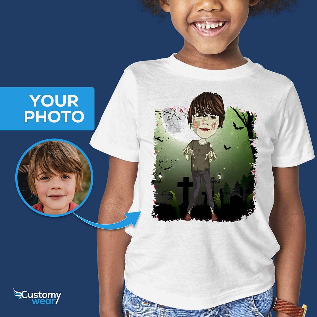 Personalized Zombie T-Shirt For All Ages | Custom Halloween Tee For Boys  And More, image size:1080x1080