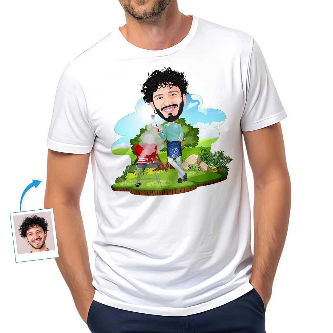 Shirt Personnalisé T Shirt De Cuisine Custom BBQ Man T-Shirt